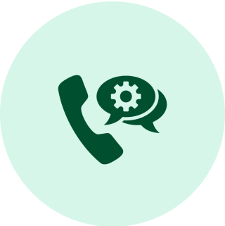 Phone and chat support icon.